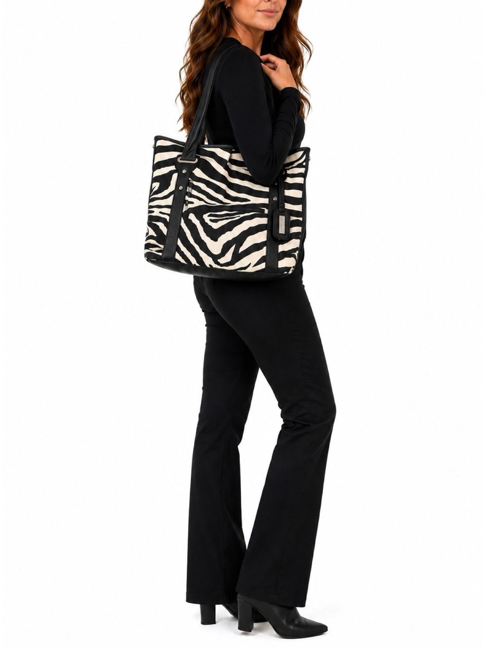 Mondani NY Zebra Print faux leather Tote Bag